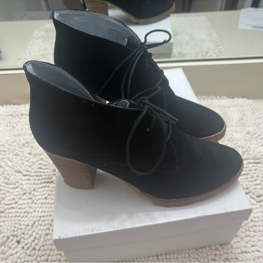 GAP Black Suede Ankle Booties